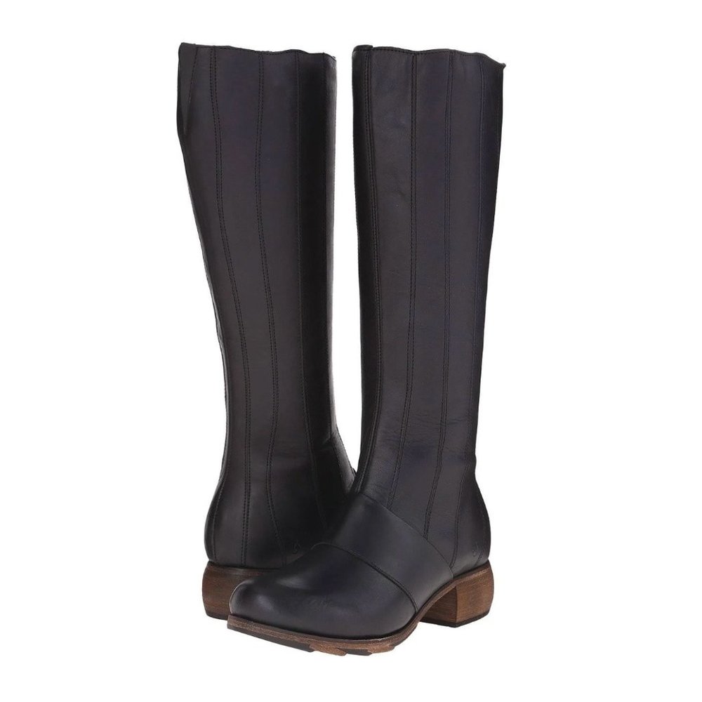 Olukai Kumukahi Black Leather Riding Boots Size 9